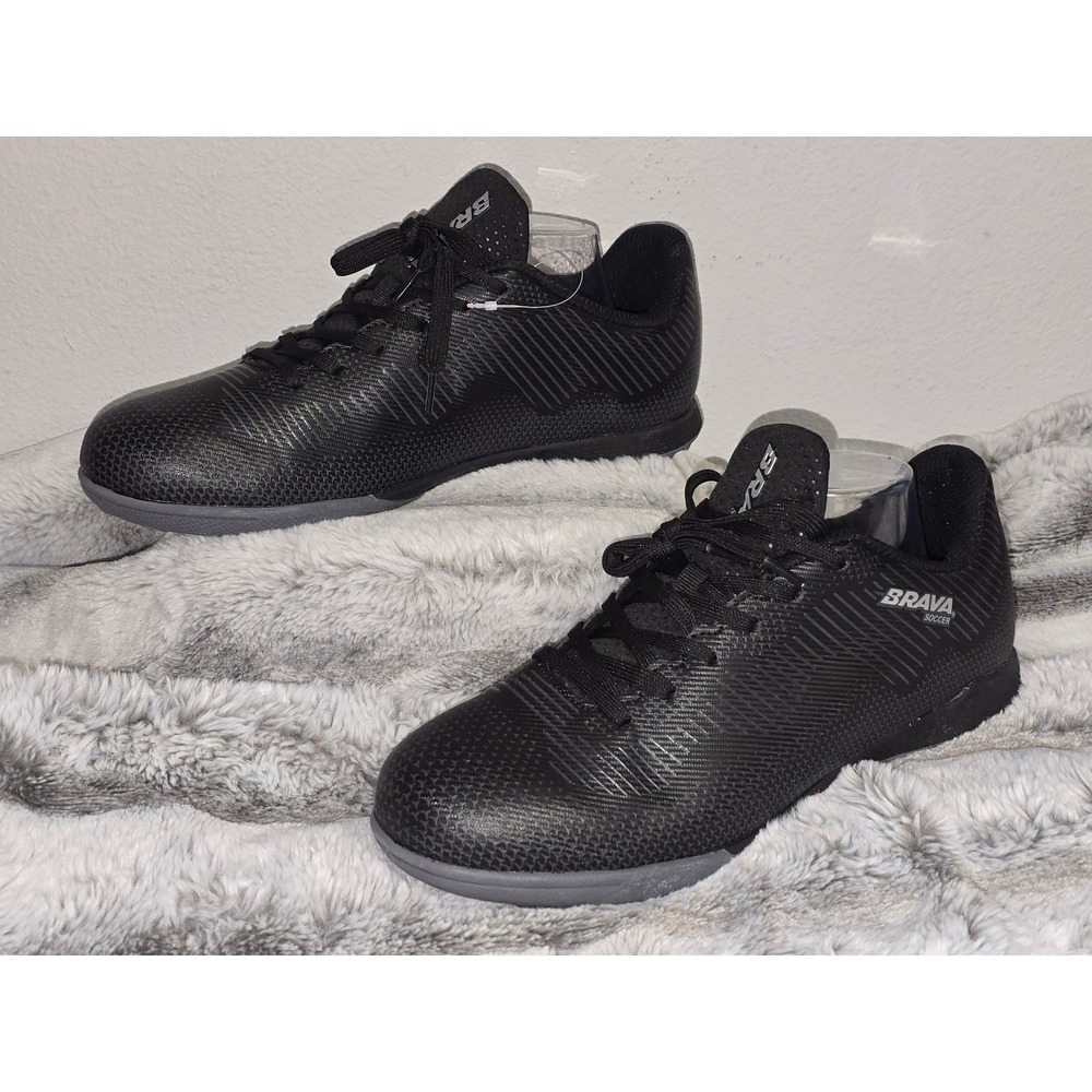 New Brava Exempt 2.0 Turf Mens Soccer Shoes Black Grey 167245‎ SZ 8.5